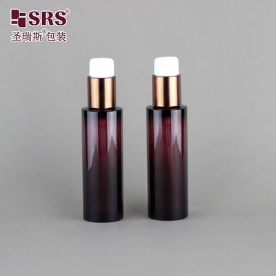 kopen 50 ml doorzichtige bruine luxe lotion serum pomp PET flessen voor cosmetica online manufacture