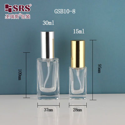 kopen Vierkante Elegante Dispenser Fijne Mist Luxe Handsanitizer Container 15 ml 30 ml Glas Spray Fles online manufacture