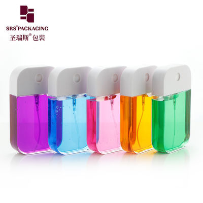 kopen Groothandel Pocket Size Transparent PETG Plastic Parfum Verpakking Vierkante Telefoon Mist Spray Fles 50 ml online manufacture