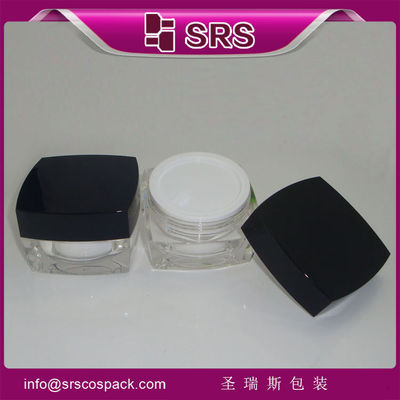 kopen Shengruisi verpakking J050-5ml 10ml 15ml 30ml 50ml 100ml lege vierkante acrylcrème pot online manufacture