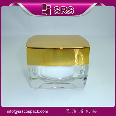 kopen SRS China leverancier fanshion gloden lege acryl vierkant cosmetische crème container groothandel online manufacture