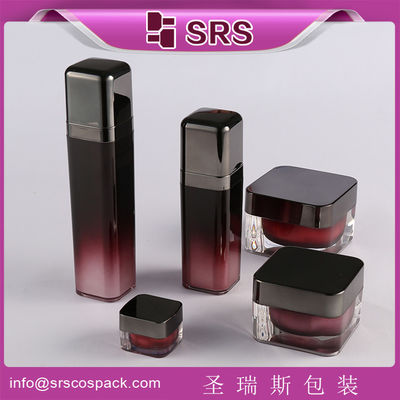 kopen SRS-vrijmonster acryl vierkante crème pot en plastic lotion fles set cosmetische verpakking online manufacture