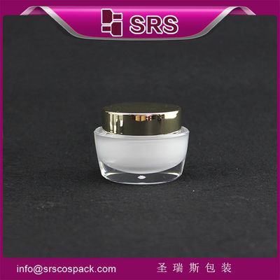 kopen J041 15g 30g 50g witte cosmetische pot met gouden dop,acrylcrèmepot online manufacture