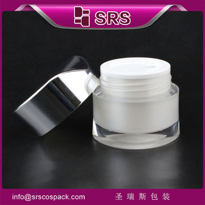 kopen witte speciaal gevormde cosmetische pot, met een gematiseerde dop J093 30g 50g pot online manufacture