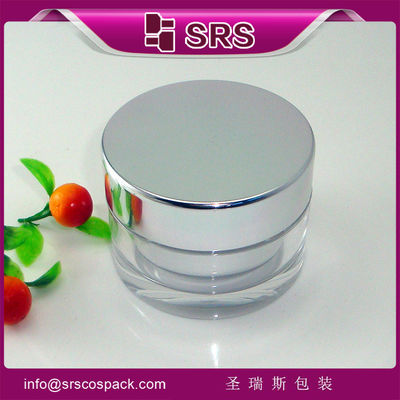 kopen acryl cosmetische pot met aluminium deksel,J022 plastic crème pot online manufacture