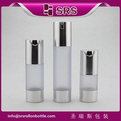 kopen TA021 15 ml 30 ml 50 ml mat helder flesje met zilveren schouder en luchtloze fles online manufacture