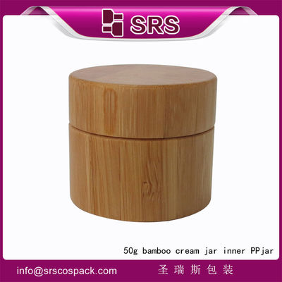kopen SRS 50 g hoogwaardige echte bamboe buitenglas met PP binnenglas voor cosmetische crème online manufacture