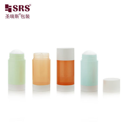 kopen Ronde Translucent Kleur Roze Blauw Oranje Custom PP PCR Vul van beneden Twist Up Deodorant Stick online manufacture