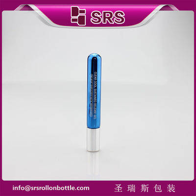 kopen 10 ml gemetalliseerde blauwe glazen rol op fles met metalen bal en zilveren aluminium dop voor oogserum, essentiële olie online manufacture