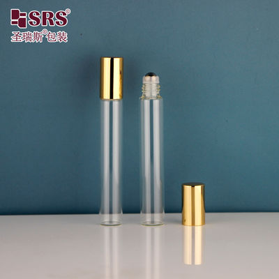 kopen 15 mm Diameter helder glas essentiële olie glazen rolbalfles met gouden dop online manufacture