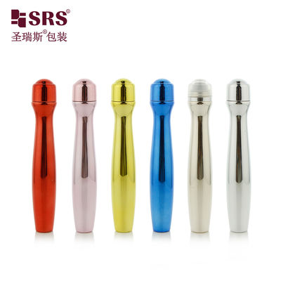 kopen SRS8447-15ML Glanzende gemetalliseerde PETG plastic rol op fles voor ooggel massage cosmetische verpakking online manufacture