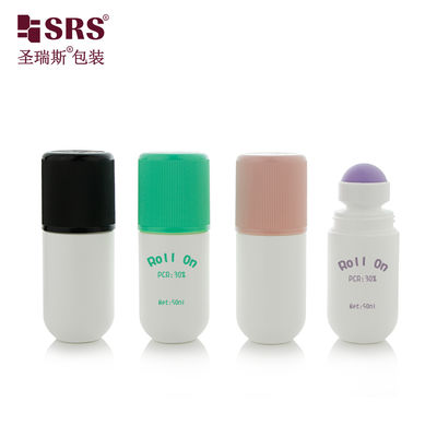 kopen RPPA1-50ML Round Bottom PP Solid Color With Colorful Cap Customized No Leakage Pain Relief Gel Roll On Massage Bottle online manufacture