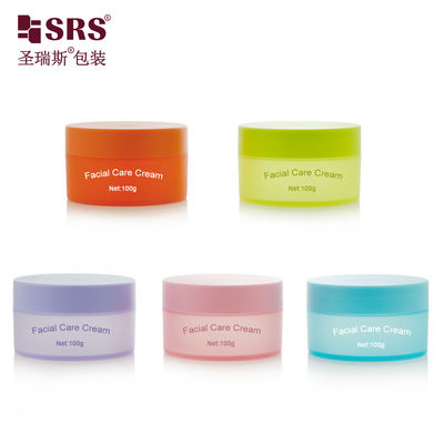 kopen SRSQ 100g PP PCR Injection Custom Color Matte In Mold Plastic Cream Jar Container For Facial Cream online manufacture
