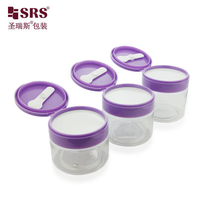 kopen PET007 200g 250g 300g Injection Color Plastic PET Cream Jar With Flip Cap Tweezer Spoon online manufacture