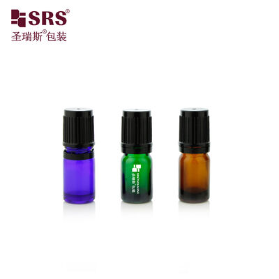 Kopen SRS Amber Glass Roll On Bottle 5ml Met Steel Gemstone Glass Ball Voor Essentiële Olie online manufacture