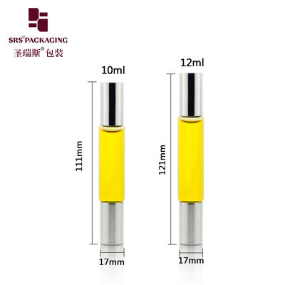 Kopen Navulbare 10ml enkele kamer dubbele roller glazen roll-on fles twee uiteinden roller flesje op maat gemaakte cosmetische verpakking online manufacture