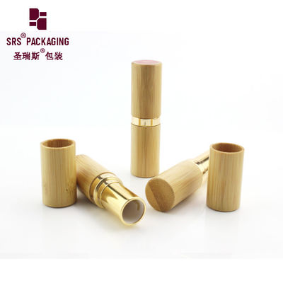 kopen luxe high-end gedrukt logo custom bamboe natuurlijke lege lipstick buis online manufacture