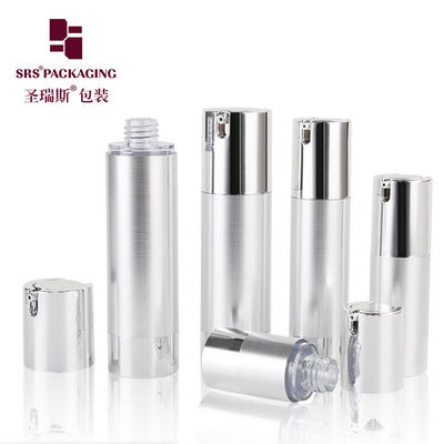 kopen 15 ml 30 ml 50 ml op maat gemaakt zilveren lege luchtloze oogcrèmefles online manufacture