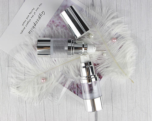 kopen A0230 plastic doorzichtige zilveren aluminium schouder cosmetische heldere luchtloze pompfles online manufacture
