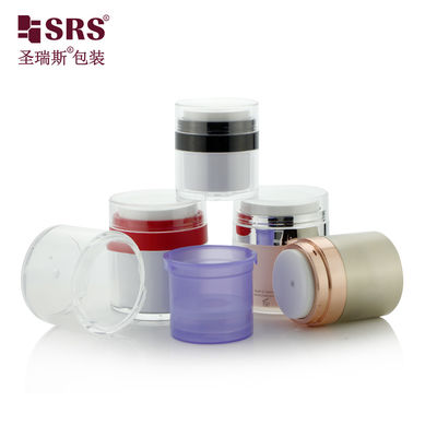 kopen Vervangbare acryl pomp zonder lucht Creme Jar Container 15ml 30m 50ml Aanpasbare kleur online manufacture