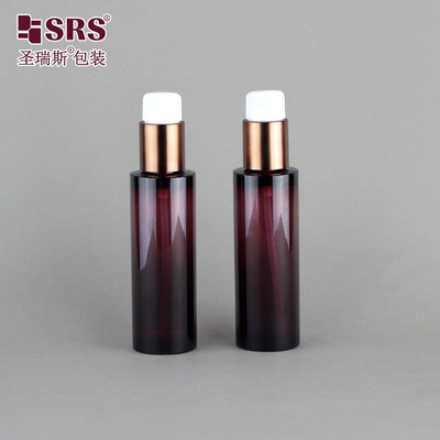 50 ml doorzichtige bruine luxe lotion serum pomp PET flessen voor cosmetica