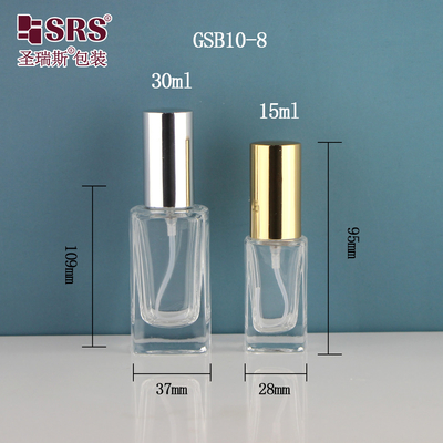 Vierkante Elegante Dispenser Fijne Mist Luxe Handsanitizer Container 15 ml 30 ml Glas Spray Fles
