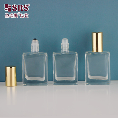 Vierkante vorm Dikke wand Luxe essentiële olie glas Roll-On Proeffles 15 ml