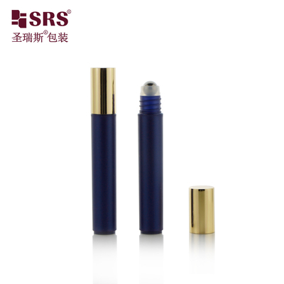 8 ml cilinder Plastic PP Recycleable Aluminium Cap Steel Ball Massage Oogcrème Roll On Flasch