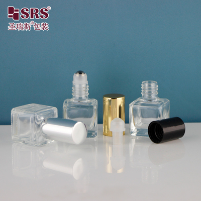 6 ml lege parfuum vierkant doorzichtige metalen rolfles Glas