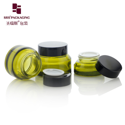 15 ml 30 ml 50 ml lege huidverzorging Verf Groene kleur Uniek ontwerp Cosmetische glazen pot 50g