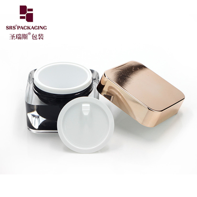 Cosmetische verpakking Luxe aanpassing Gezichtscrème Container Vierkante pot Acryl