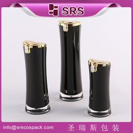 SRS China Leverancier luxe lege zwarte huidverzorgingsproducten container acryl lotion fles