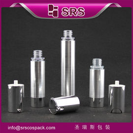TA021 15 ml 30 ml 50 ml cilindervormige zilveren luchtloze cosmetische pompfles