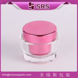 productie van 15 ml 30 ml 50 ml zilveren luxe acrylpot met deksel