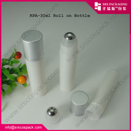 RPA-30 ml rol op fles met metalen bal en aluminium dop, plastic fles voor huidverzorgingscrème