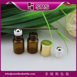 1 ml 2 ml leuke metalen bal glasfles, 100% zonder lek mini glas rol op fles