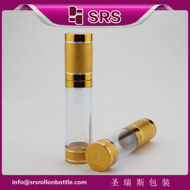 A022 hoge kwaliteit lotion fles, goud aluminium luchtloze fles