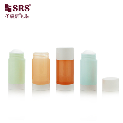 Ronde Translucent Kleur Roze Blauw Oranje Custom PP PCR Vul van beneden Twist Up Deodorant Stick