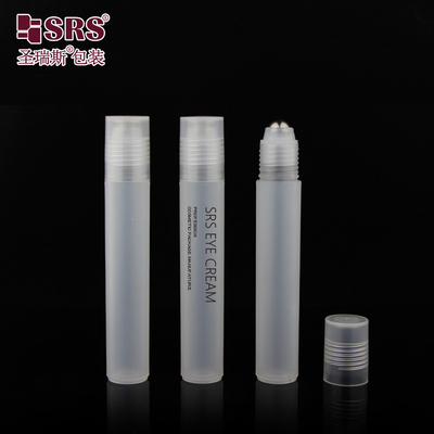 Ronde, heldere, matte, glanzende PP PCR Plastic Roller Steel Ball Massage Roll On Bottle 15 ml