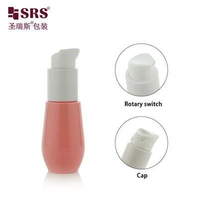 30 ml Cute Injection Custom Color Plastic Recycled U Shape Bottom Lotion Pump Roze PET Fles