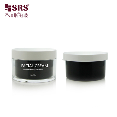 Leeg Plastic Gezicht Creme Lichaam Boter Keramische gekleurde vervangbare cosmetica pot Luxe 50g