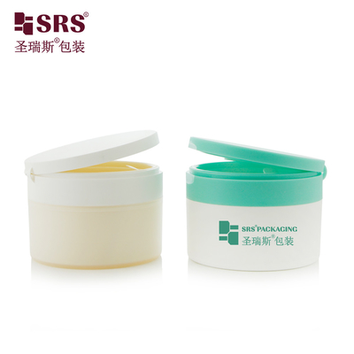 Injectie Kleur PP container met flip cap Plastic lepel 100g cosmetische crème pot