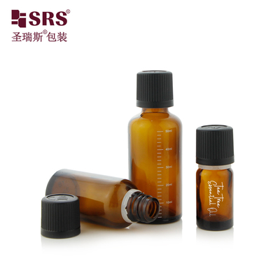 Schroeftype Injectie Zwart Kleur Kind-proof Cap Glasflessen Essentiële olie Fles 50ml