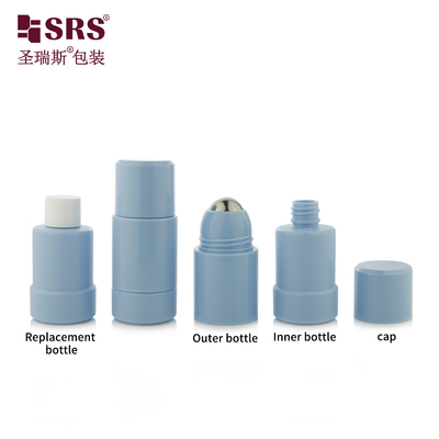 Leeg cosmetisch verpakkingsmateriaal rolbal Vervangbaar PP PCR 50 ml rol op fles