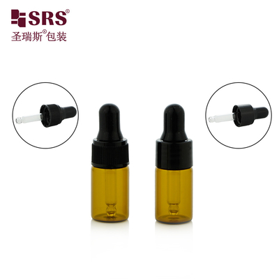 3 ml 5 ml Kleine reisgrootte Essentiële olie Plastic schouder glasflessen Dropper