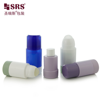 Vervangbaar leeg plastic PP PCR gerecycled ronde deodorant gel hervulbare rol op applicator fles
