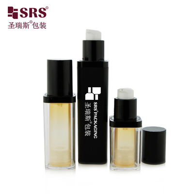 Leeg PET Verwisselbaar Dubbelwand Vierkante Vorm Aangepaste kleur Gezichtsserum Airless Fles 50ml