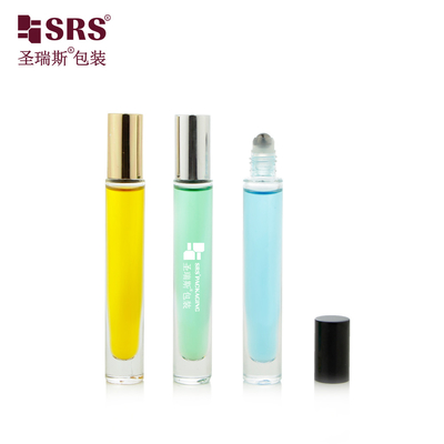 10 ml dikke wandglas zware parfumrolfles met glanzend metalen dop