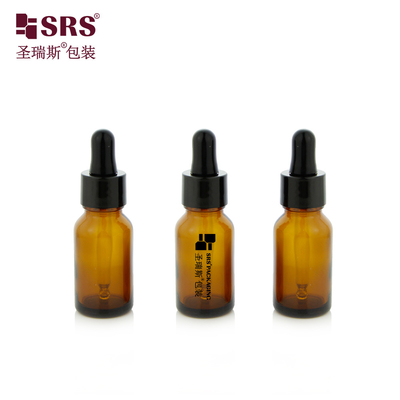 15 ml 0,5 oz Leeg Amber Kleur Ronde Dikke Wand Schimmel Essentiële Olie Glasfles Dropper