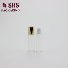 doorzichtige 5 ml glazen fles met een glazen bol en een aluminium dop leeg voor parfum
